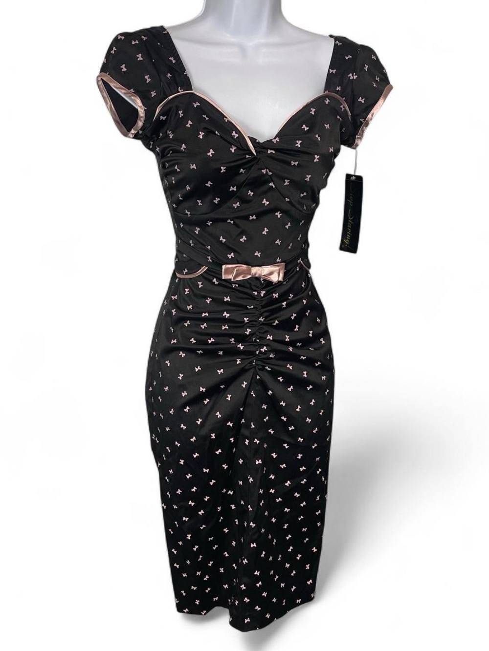NWT Vintage Made in USA Stop Staring! Cap Sleeve Retro Pinup Pencil Dress